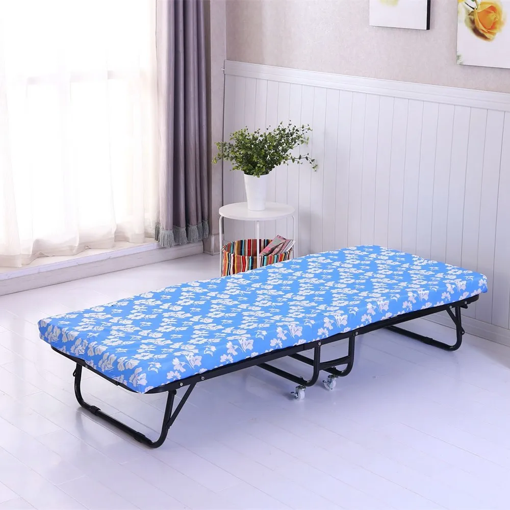 Factory Cheapest Angle Iron Cheap Metal Folding Bed for Adult Guest Folding Bed