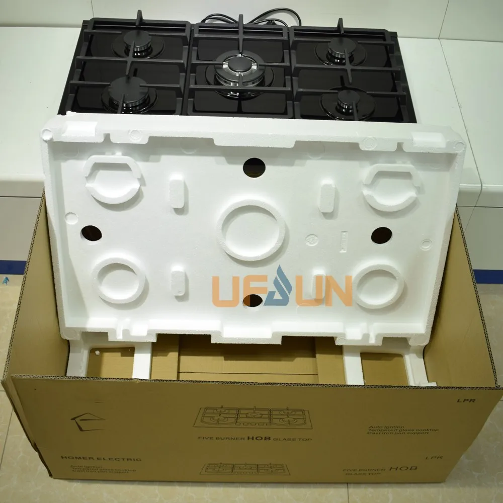 5 Brass Burners Gas Hob Built In Type Stainless Steel Gas Stove And Hob