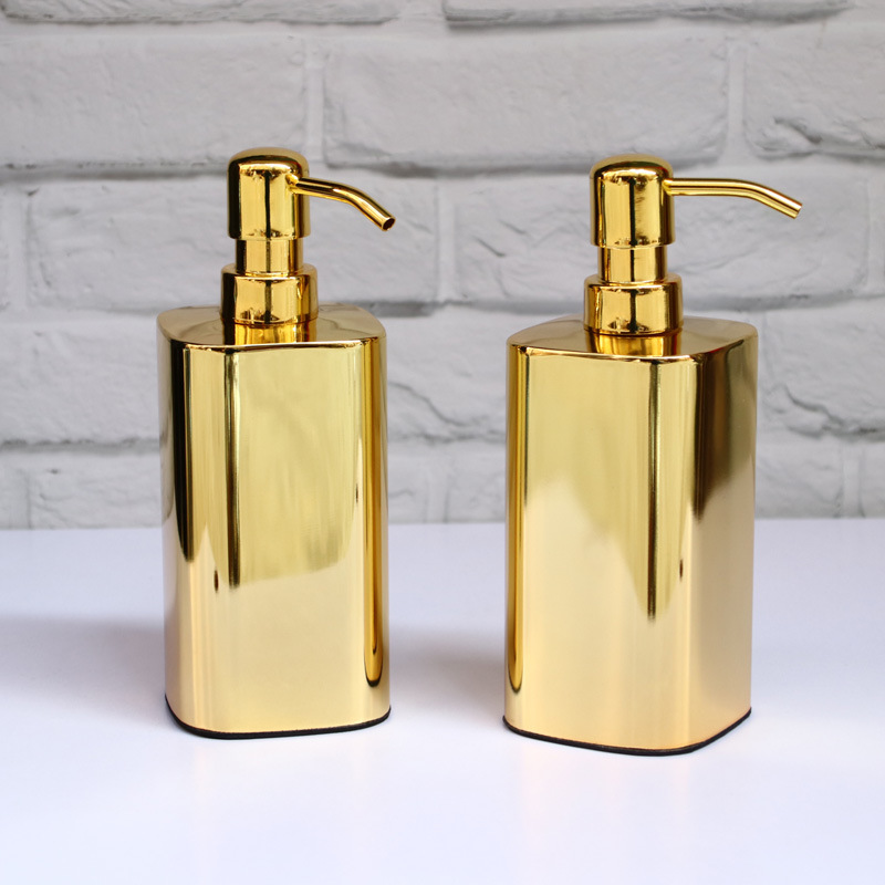 Роскошный дозатор жидкого мыла с золотым покрытием из нержавеющей стали 420 мл 304