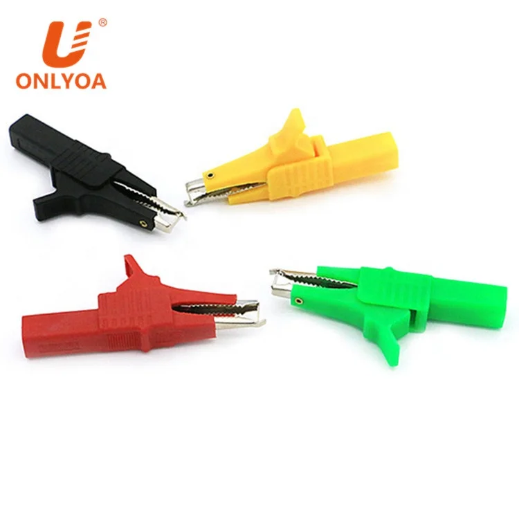 Artudatech 5Pcs Copper 5mm Mouth Alligator Clips For 4mm Banana Plug Test Probe