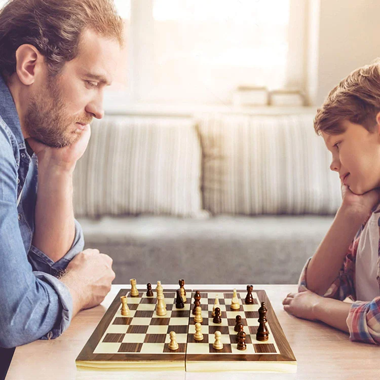 
 Набор деревянных шахматных фигурок с выгравированным под старину, высокого качества, для взрослых и детей  