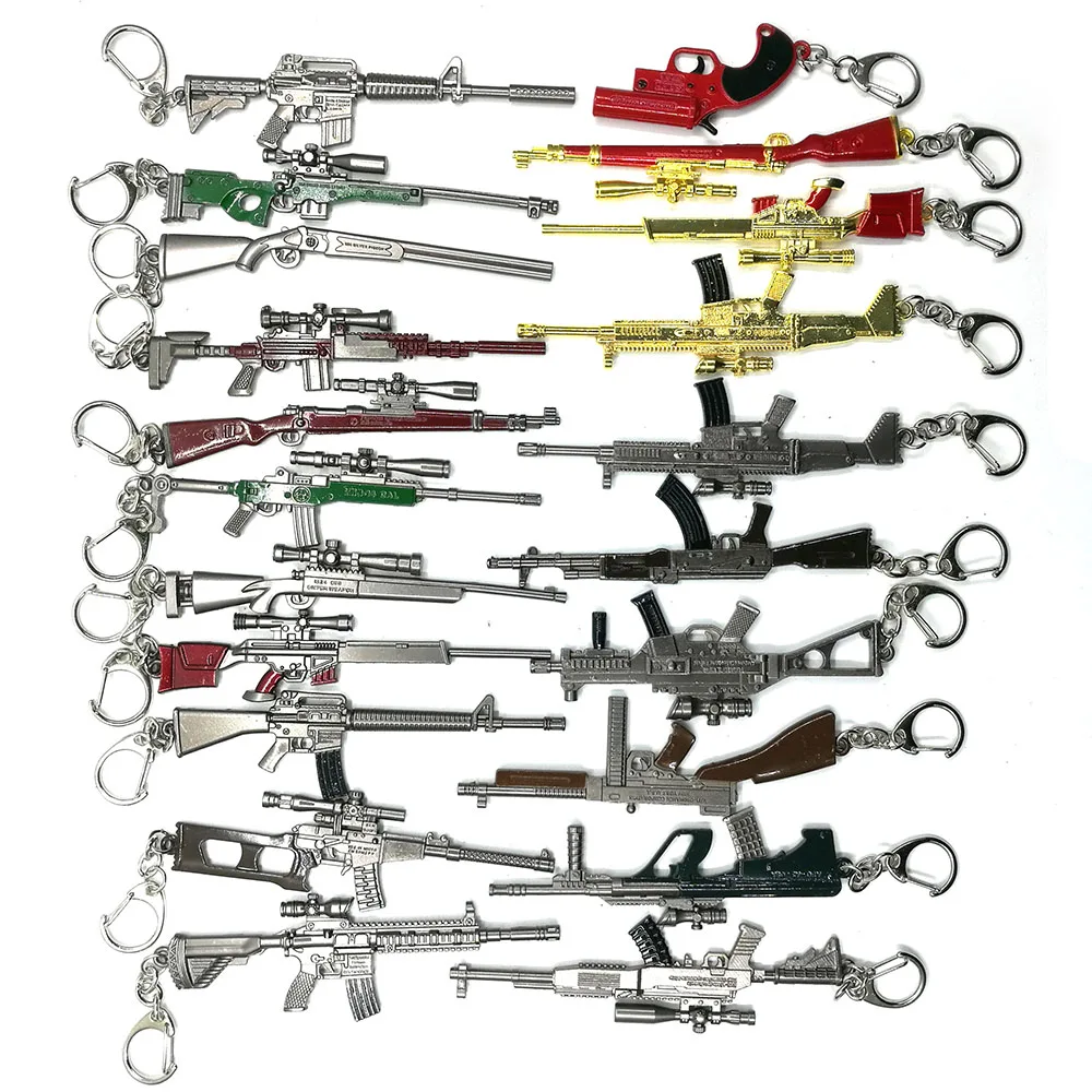 Mini Gun Keychains Durable Zinc Alloy Metal M4, M249, M16