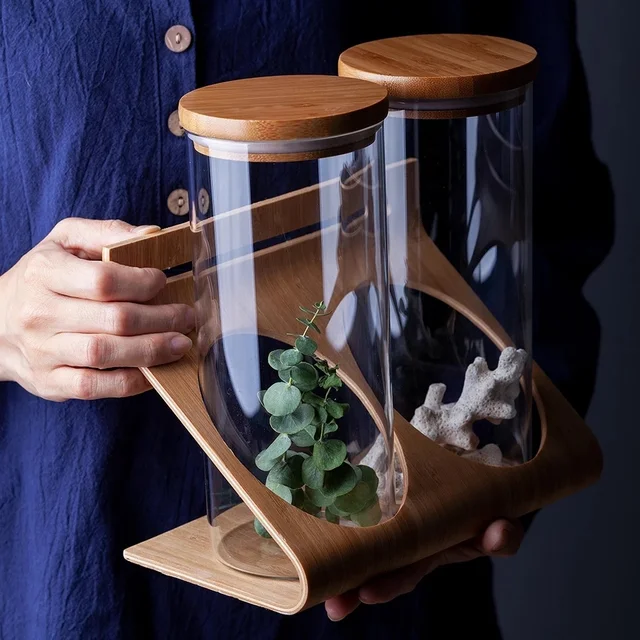 2025 Popular Food Storage Jars With Eco Bamboo Lid High Quality Glass Containers Coffee Spice Featuring Silicone Paper Materials