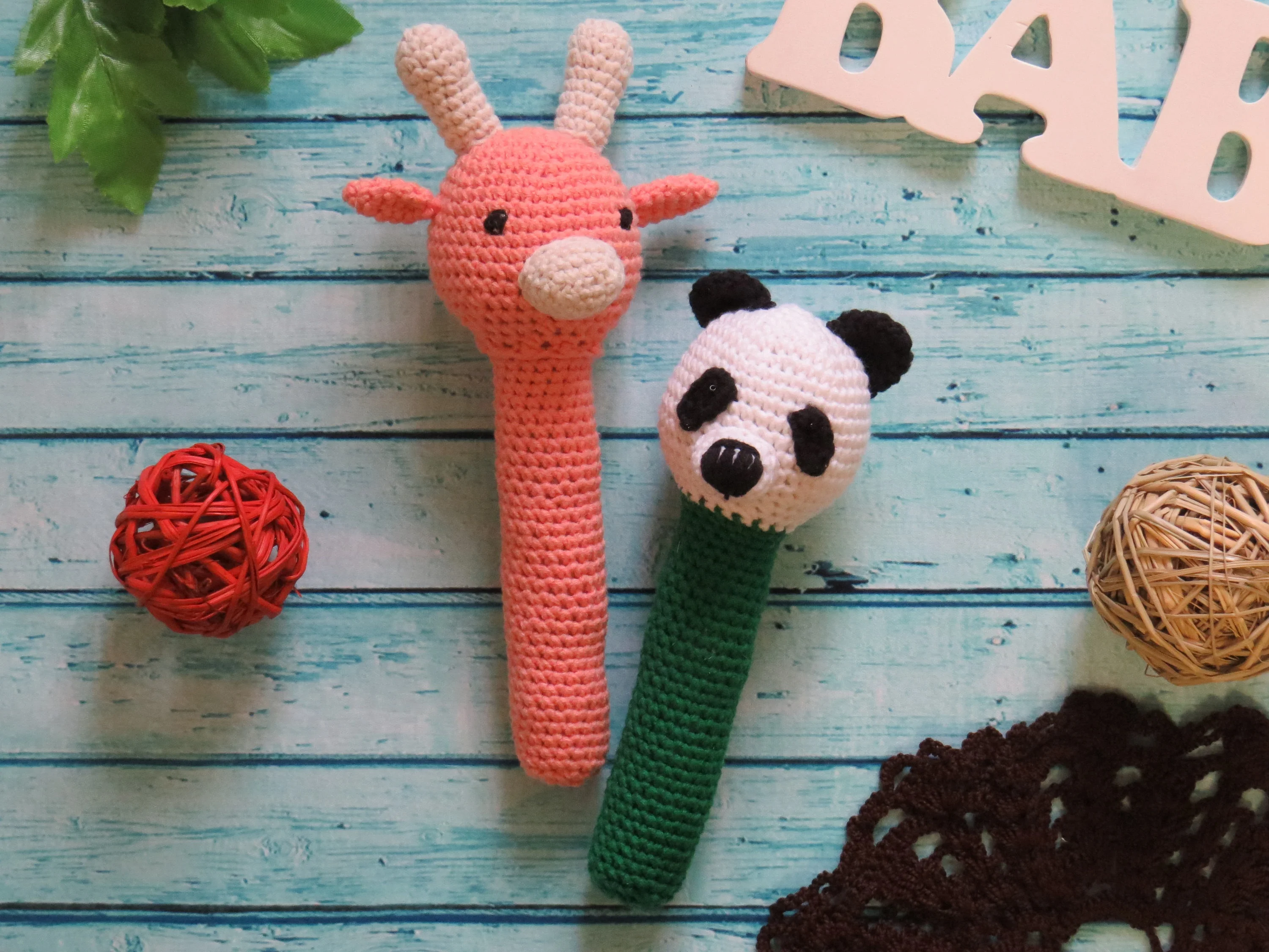 Вязаные крючком погремушки ручной работы детские амигуруми Жираф панда Животные Мягкие вязаные
