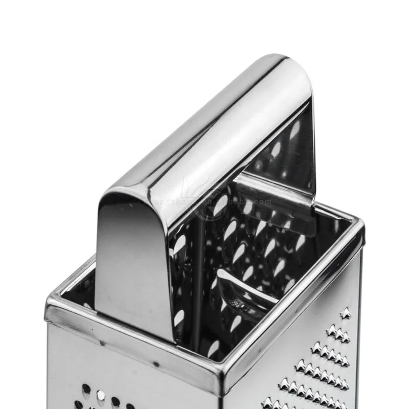 Professional Box Grater Stainless Steel with 4 Sides Best for Parmesan Cheese Vegetables Ginger Food Kitchen Grater