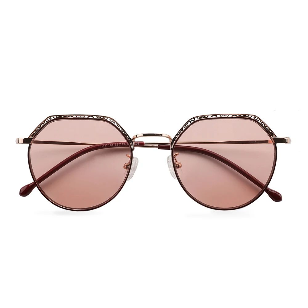 MS015 high end steel stylish popular polygon sunglasses for women
