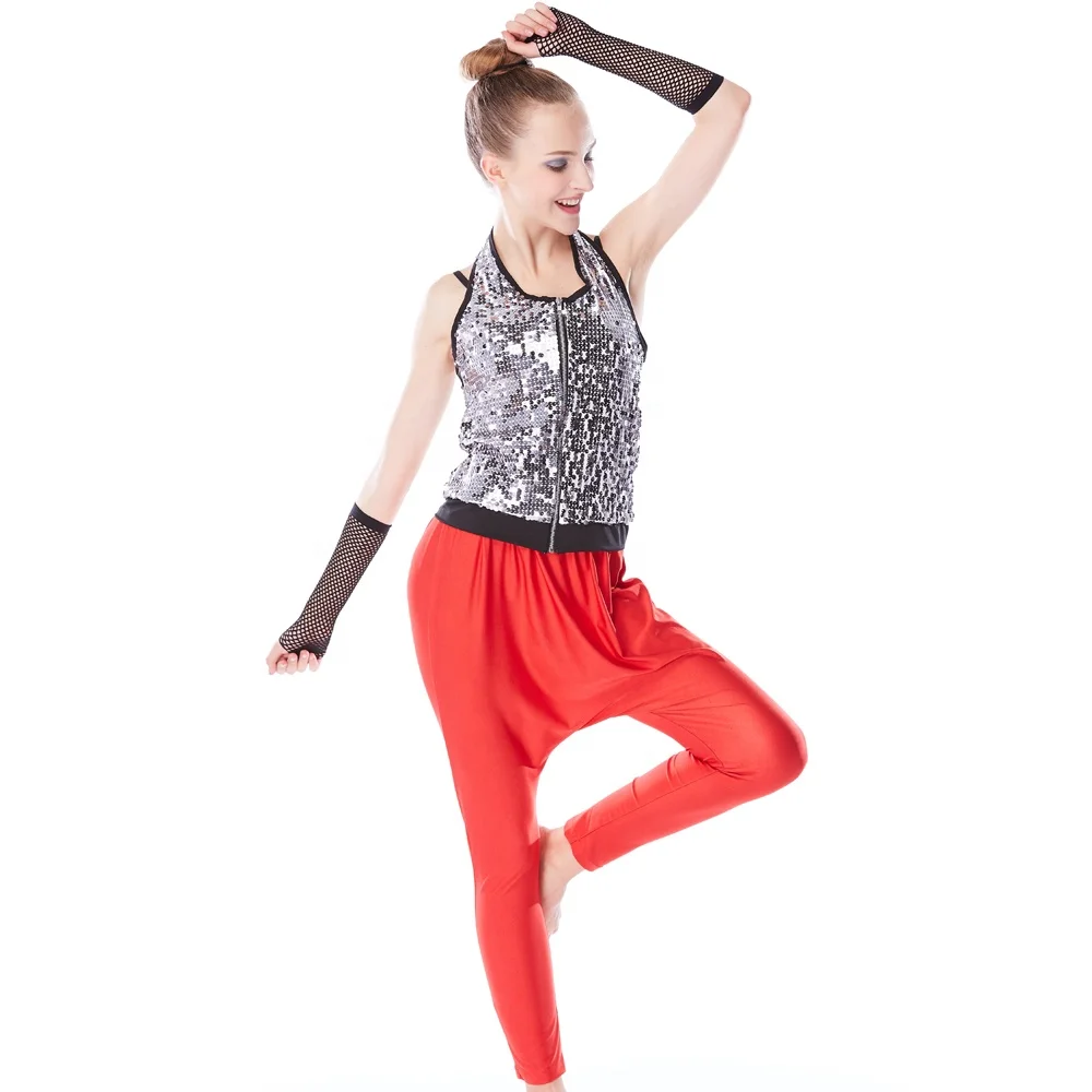 MiDee Customized Halter Neck Sequins Top Pants Hip Hop Dance Costumes  Performance Outfits Wear Outfit, image size:1000x1000