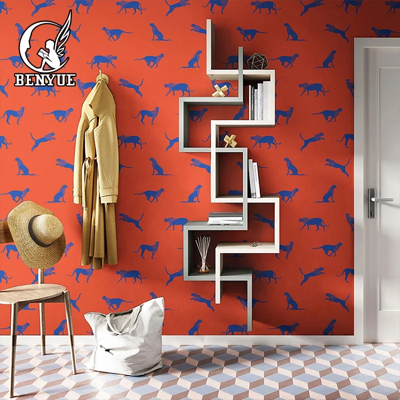 寝室の子供部屋の装飾のためのアニメーション壁紙明るい色のヒョウの壁紙 Buy 3 D壁紙 の壁紙壁 高輝度色の壁紙 Product On Alibaba Com