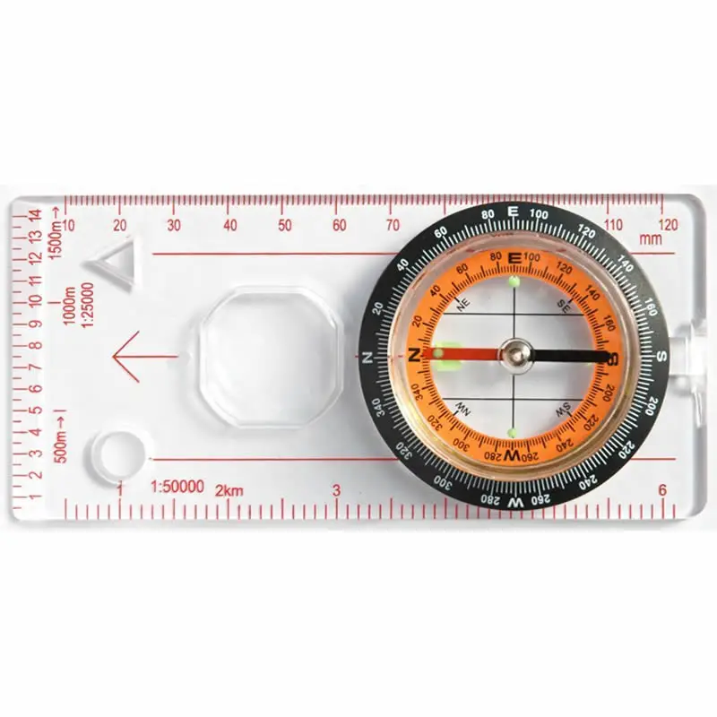 Measuring Ruler Scout Orienteering Portable Map Reading Rotating Navigation Outdoor Map Scales Compass for Travel Hiking
