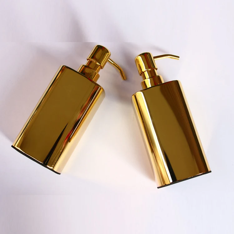 Роскошный дозатор жидкого мыла с золотым покрытием из нержавеющей стали 420 мл 304