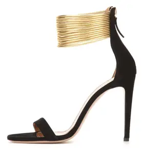 Tailingjia Summer Luxury Shoes Zip Heeled Open Toe Sandals for Women and Ladies