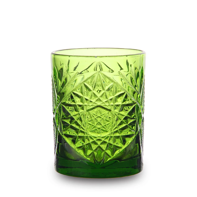High Quality Custom Design Colored Glass Container Tumblers Cup Drink Ware Sets for Candle