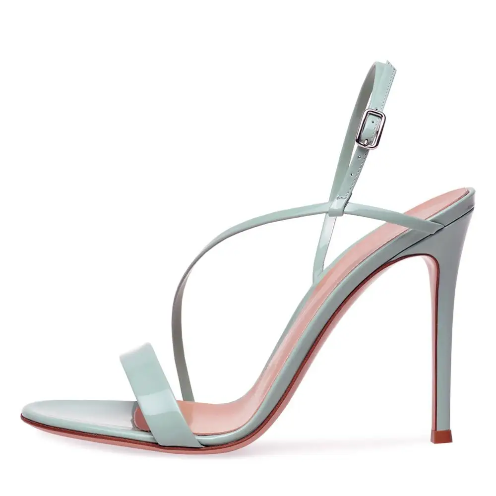Plus Size Summer Elegant Ankle Strap Round Toe High Heel Sandals New Fashion Heels for Ladies Women