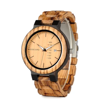 BOBO BIRD custom logo mens wood watch with fashion wood quartz wrist watch