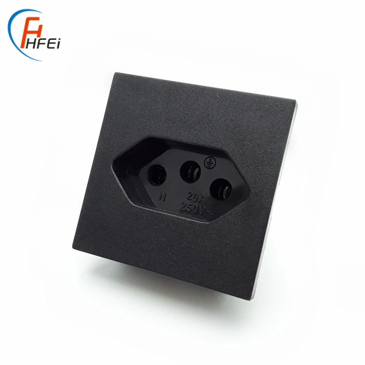 HF Ac Power Inlet Power Inlet Ac Connector Inlet Brazil Socket 3 Round Pin Extension Socket