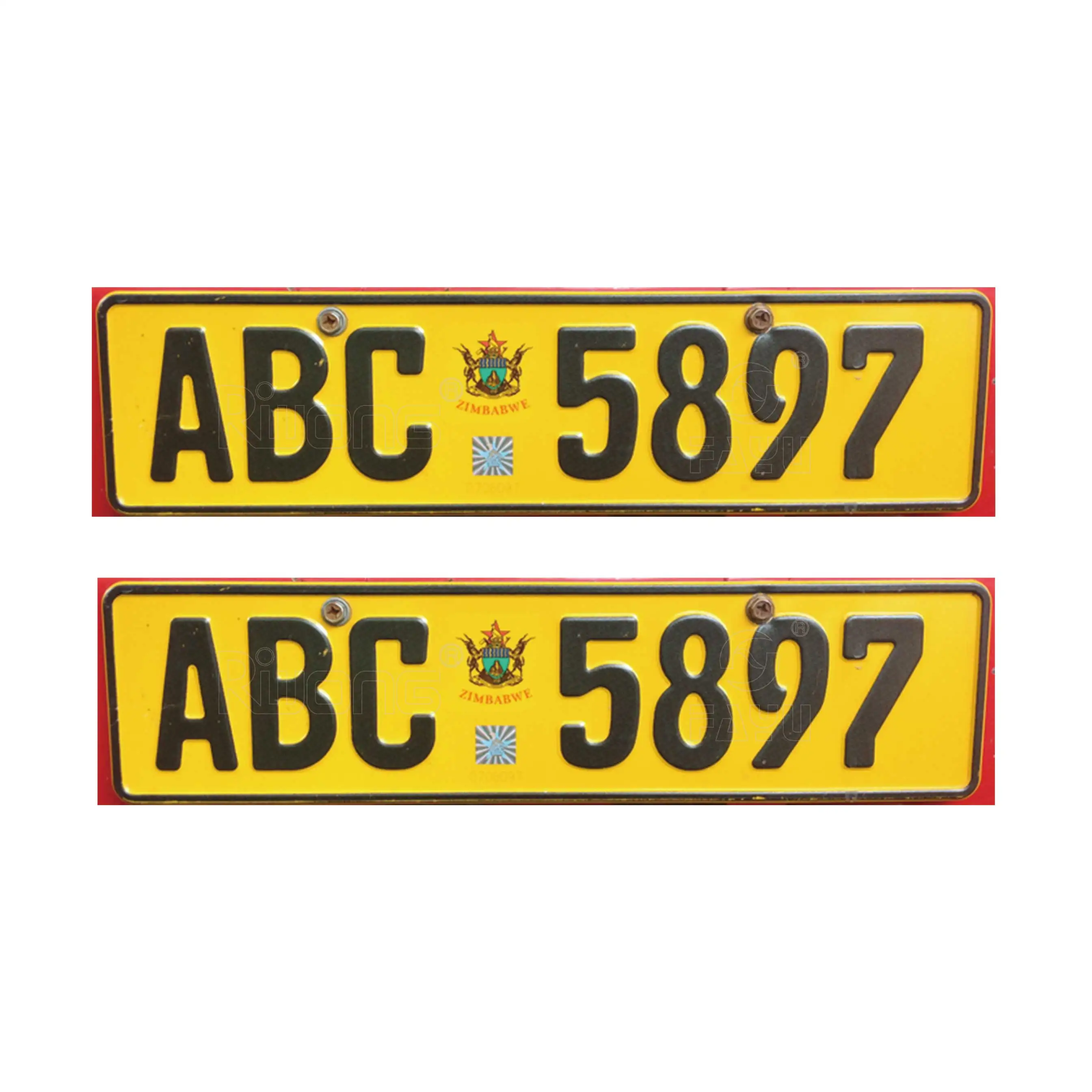 6x12 Inch Aluminum Car Tag Yelolyio Zimbabwe Flag Novelty License Plate 