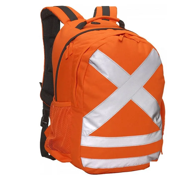 Sac à dos de sécurité orange haute visibilité, sac de travail à haute  visibilité, avec ruban réfléchissant