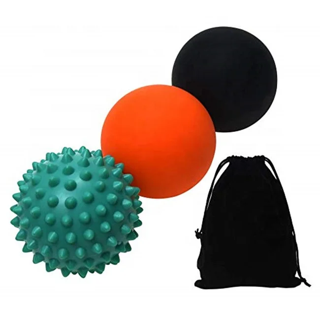 Massage Ball Set Rubber Lacrosse Balls And Spiky Ball For Self Myofascial Release Buy Massage