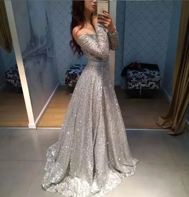 Shanghai Story Lace Long Prom Lace Dresses Evening Gowns with Sequins