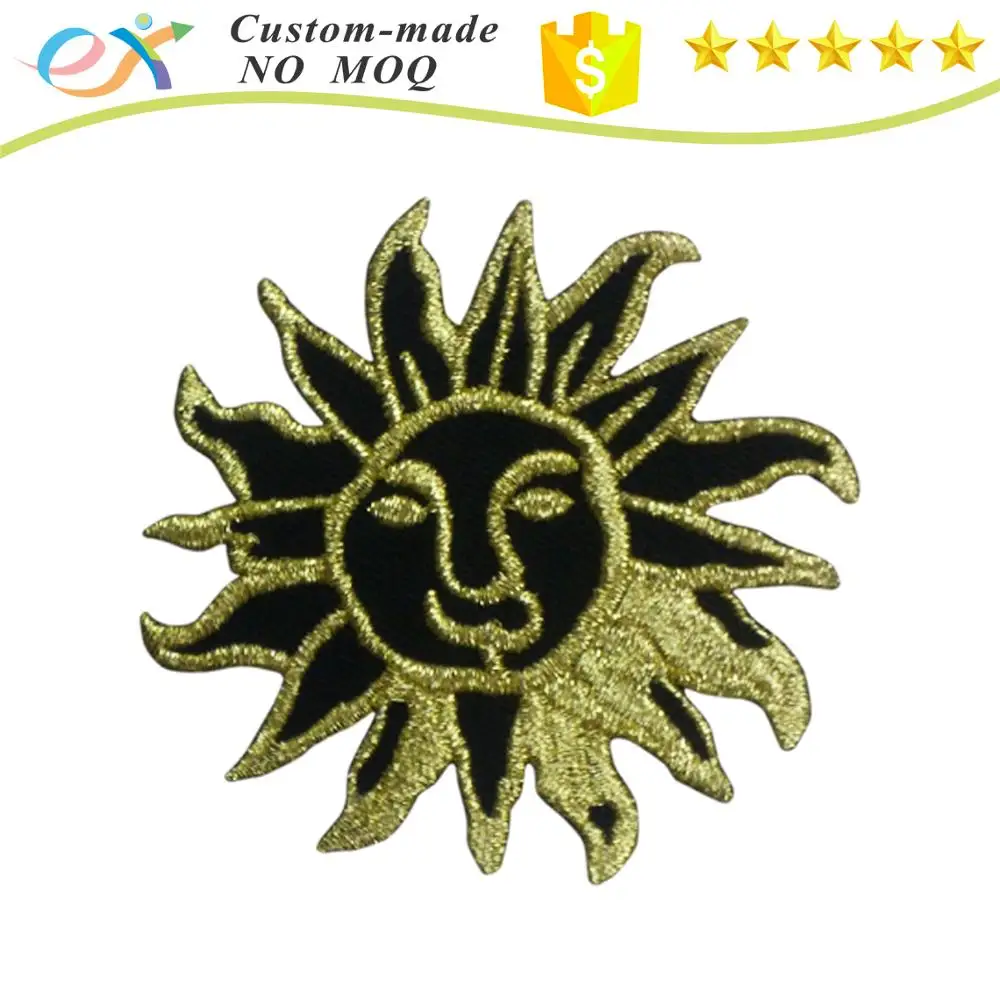 Parches De Bordado Personalizados Para Ropa Con Hilo Metálico Dorado - Buy  Parches Bordados Product on Alibaba.com