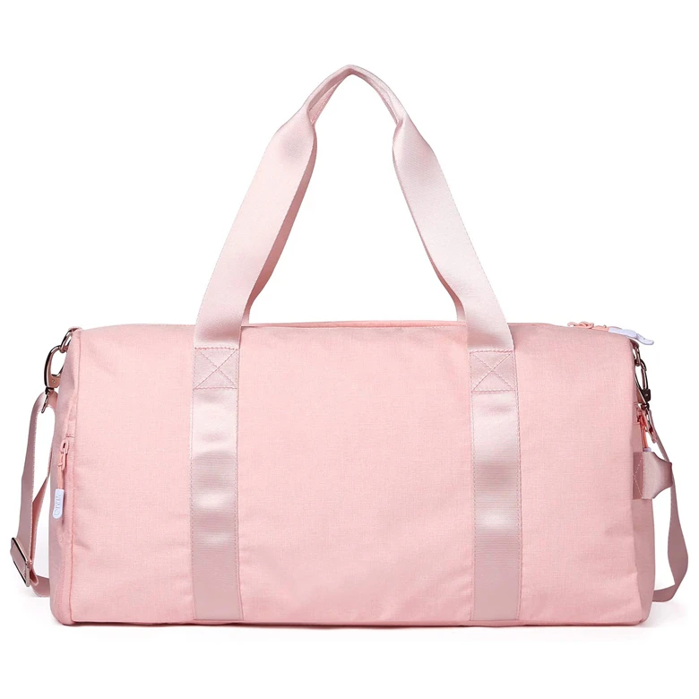 丿 Color PINK Bag Sports Gym Bag Travel Duffel bag & Shoes Compartment for women 