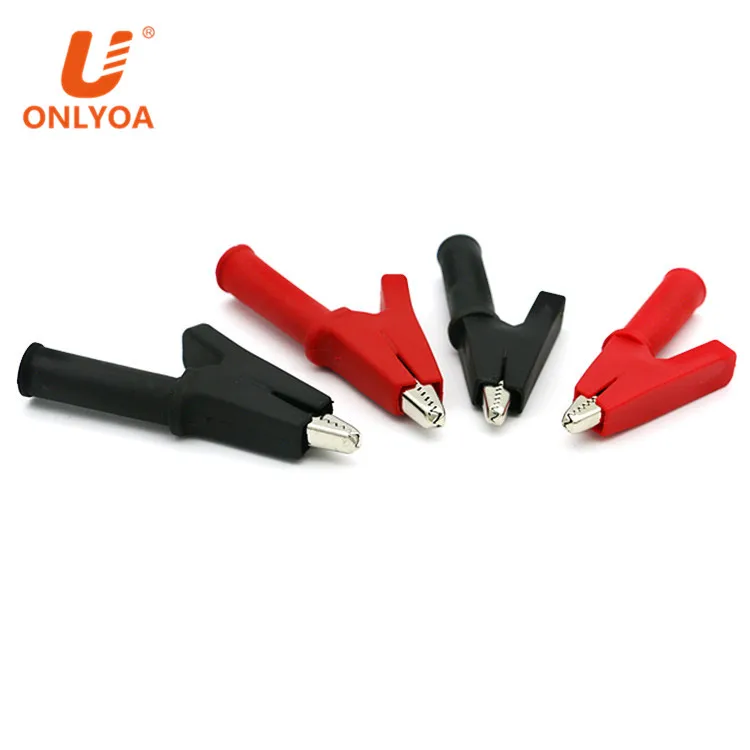 Cleqee-2 P2003 5 Color Safety Crocodile Clip Test Clips 32A 1000V Plastic Alligator Clip Suitable for 4mm Shrouded Banana Plug