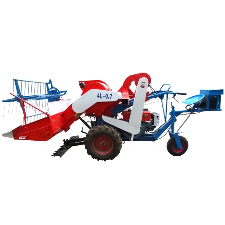 Newest Factory Price Mini Combine Harvester Wheel Type Rice Harvester