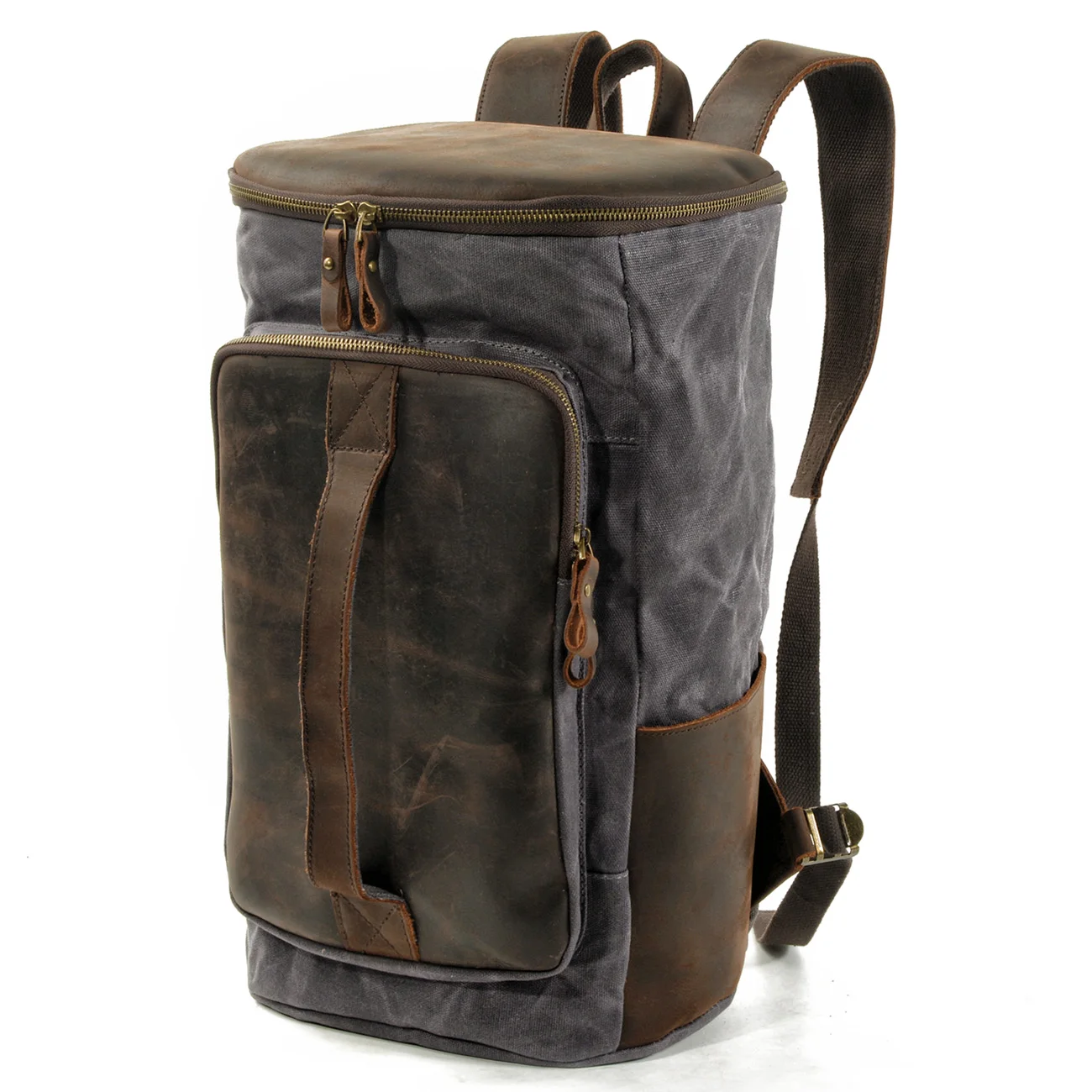 Canvas with Leather Trim Mens Weekend  Duffle Bag Backpack