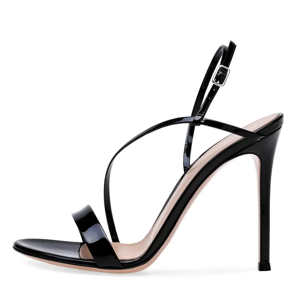 Plus Size Summer Elegant Ankle Strap Round Toe High Heel Sandals New Fashion Heels for Ladies Women
