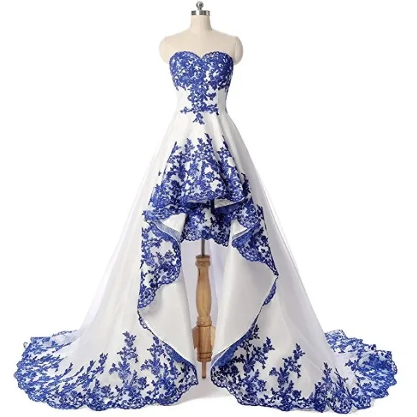 Robe De Mariée Deux Tons Bleu Royal Et ...