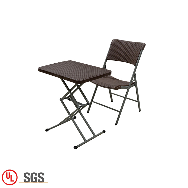 Ротанговый пластиковый уличный складной стол для учебы и стул для школы