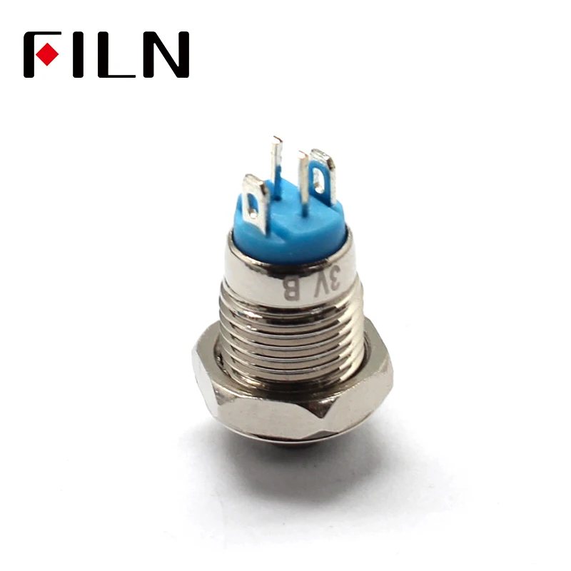 8mm Mini Metal Push Button Switch on off Momentary High Head Switch 3v 12v Led Illuminated Push Button 1 No Switch