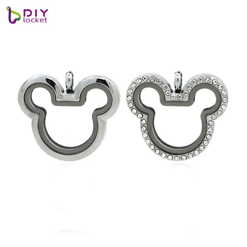 Diy Locket Magnetic Cute Mickey Glass 