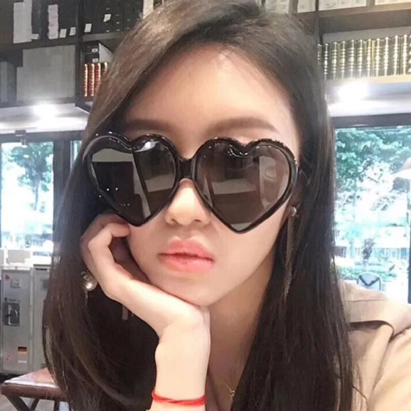 Retro heart shaped sunglasses lady oversized UV400 | Fruugo BH