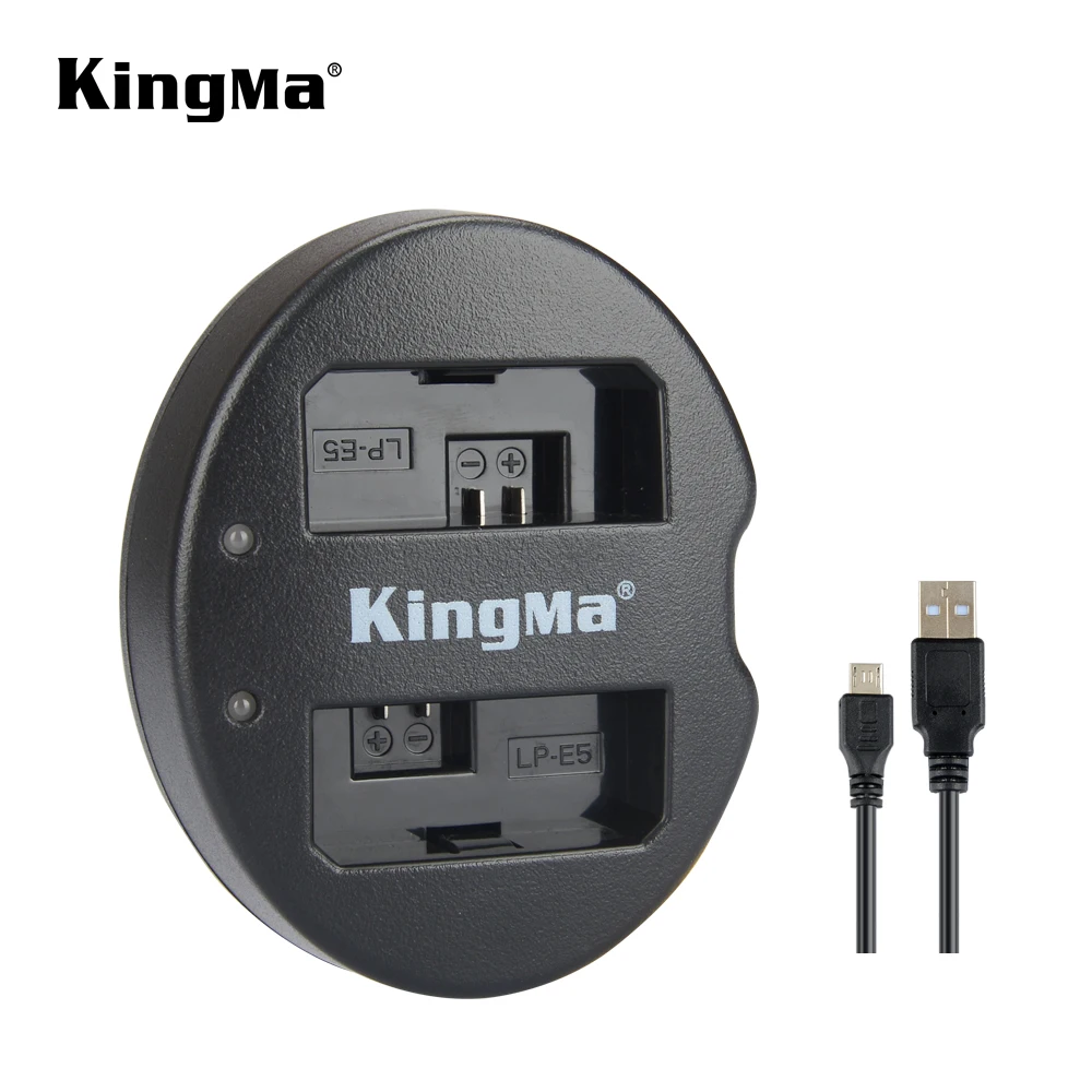 KingMa портативный двойной микро USB зарядное устройство для LP-E5 батареи и для цифровой однообъективной зеркальной камеры Canon EOS 450D 500D камера