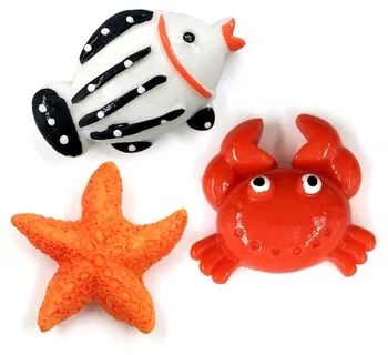 Fish Crab Starfish fridge magnets Cartoon animal models DIY whiteboard sticker Refrigerator Message post Home Decoration