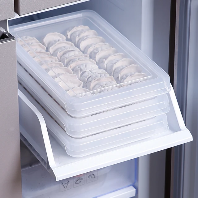 下山田 スタッカブル プラスチック製 冷蔵庫用餃子保存容器 蓋付き