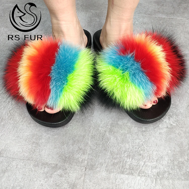 2020 забавные Шлепанцы из меха Красной лисы Симпатичные домашние шлепанцы сандалии