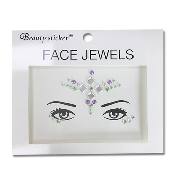 Women face jewels and rhinestones Rave Festival Face Jewels Crystals Stickers Eyes Body Temporary Tattoos