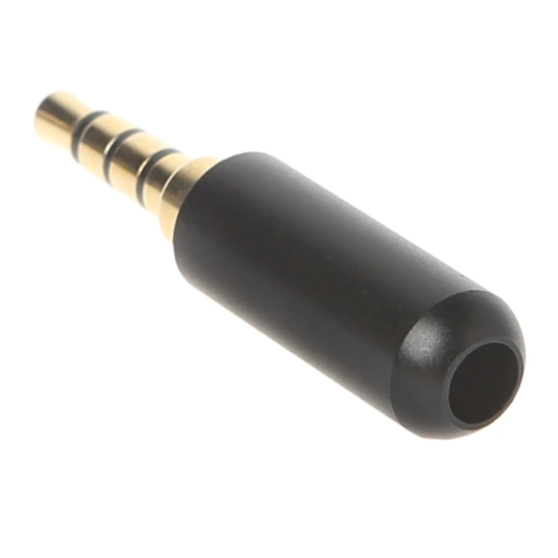 New 4 Pole 3.5mm Male Repair Headphone Jack Plug Metal Alloy Audio Soldering AY 