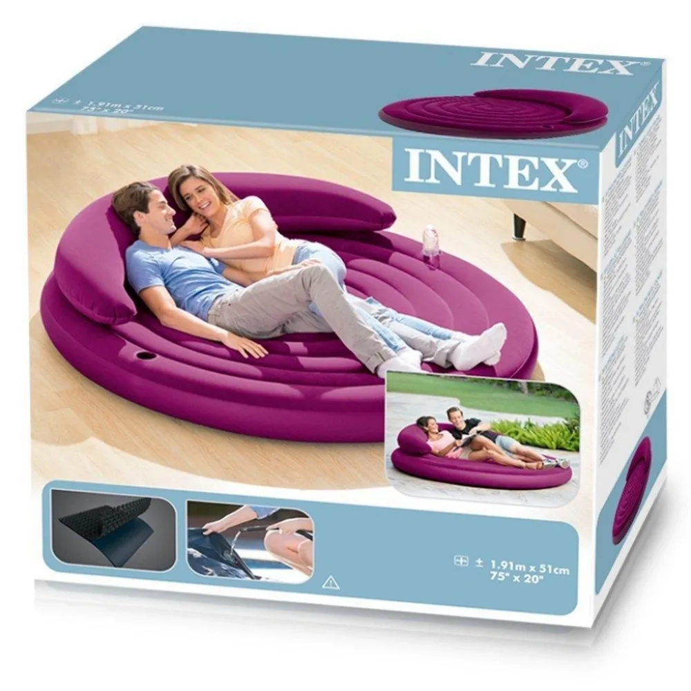Intex 68661  Round Shape   Living Room Sofa Bed  with Backrest Armrest    Mult-function   Inflatable  Airbed