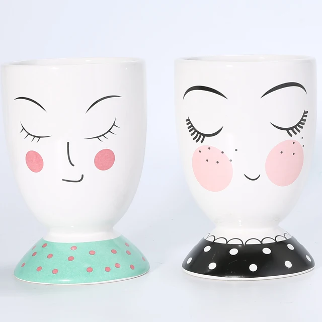 Plant Pots Wholesale Women  Ceramic Face Planters Orchid Pot Lady Planter Pots