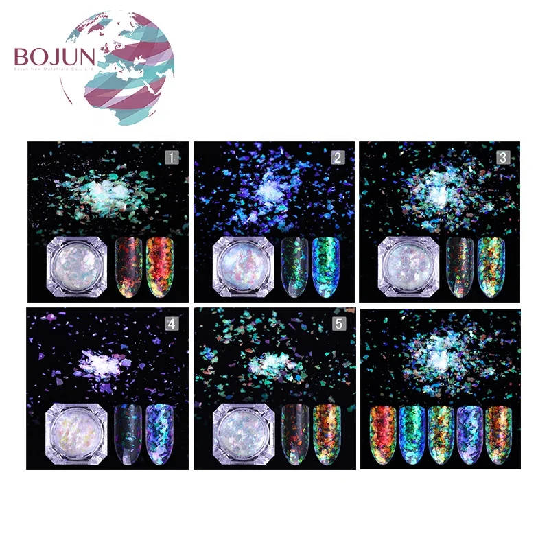 цена цвет радуги эффект нерегулярные гель лак прозрачный хлопья Хамелеон Multichrome Ногтей Порошок Shimmer дизайн ногтей