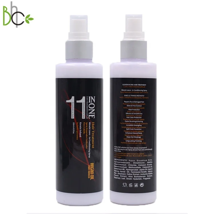 Free Samples Private Label 11 in 1 Leave in Conditioning Treatment Argan Oil Hair Spray
