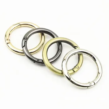 Hot Sale 1 inch metal alloy round line plating shining gold spring snap hook key buckle spring ring for bag accessories
