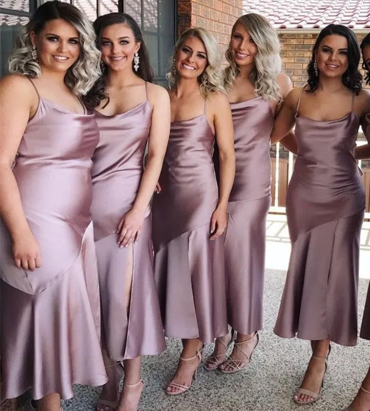 sleeveless bridesmaid dress Stretch Satin V-Neck Sleeveless Bridesmaid Dress| Plus Size main image 0