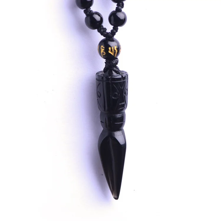 obsidian pendant necklace