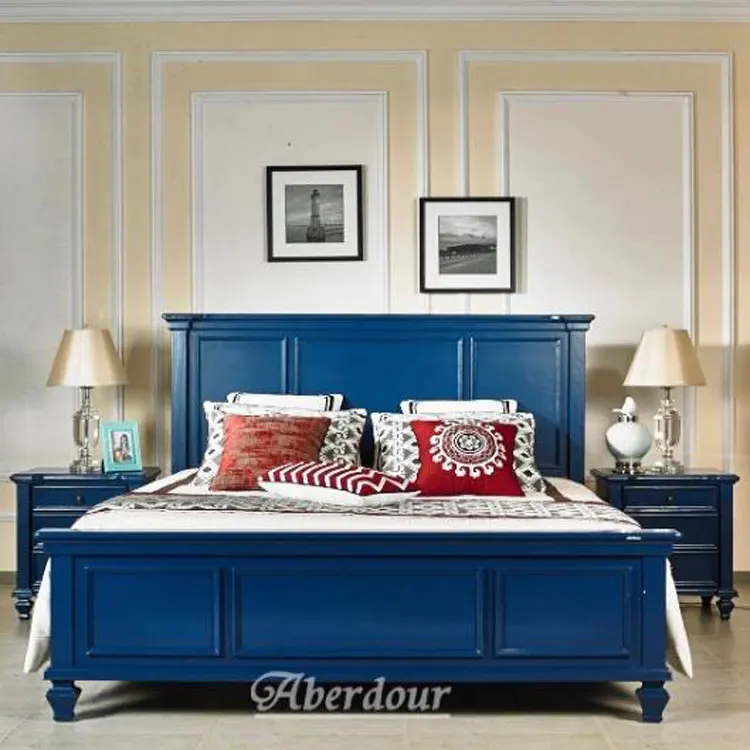 Noble Blue Color Bedroom Sets Deep Blue American Style Bed Buy Unique Pure Blue Colored Bedroom Sets Country Style Bedroom Set 2016 New Style Bedroom Sets Product On Alibaba Com
