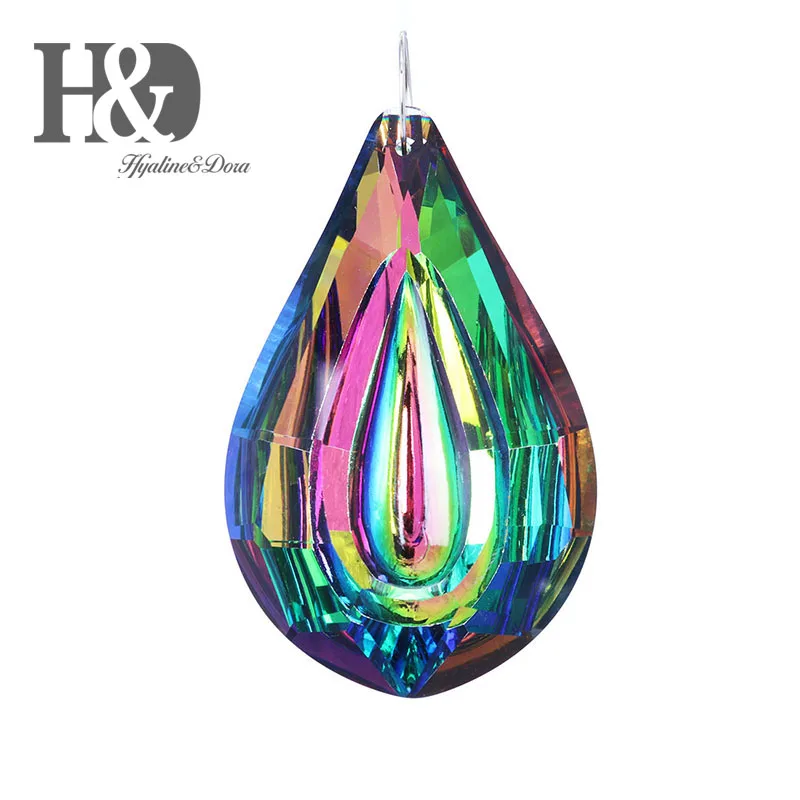 Rainbow Crystal Glass Pendant Prisms  Suncatcher Chandelier Hanging Decoration 