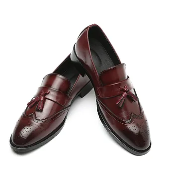 PDEP pu leather big size37-48 men 2019 tassel male slip on office oxford casual formal loafers business men dress shoes
